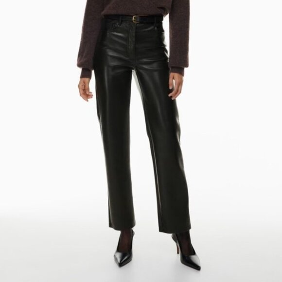 Wilfred The Melina Flare Pant High-Rise Black Vegan Leather Womens Size 10 - Picture 2 of 10